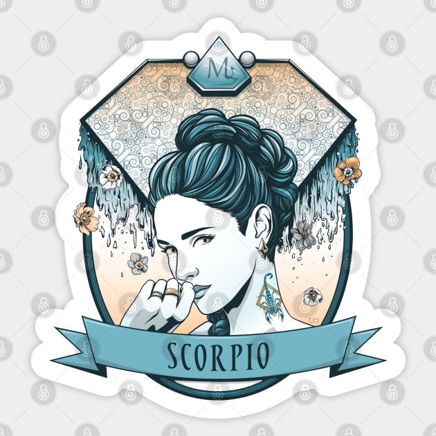 Scorpio Sticker by redappletees